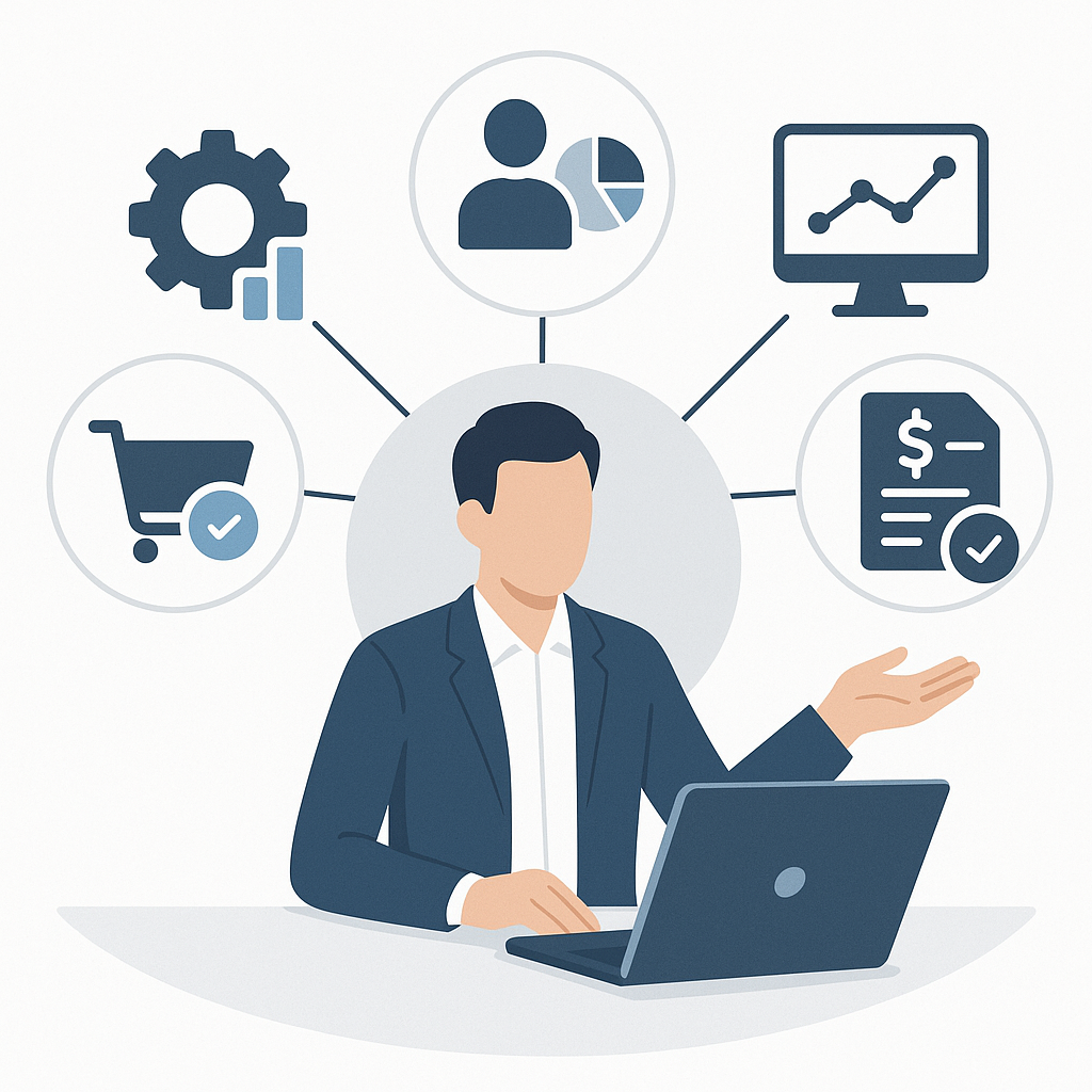A visual representation of all-in-one business management