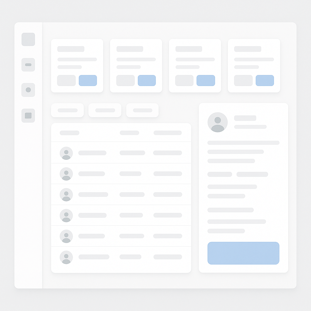 Simplified CRM interface for business efficiency